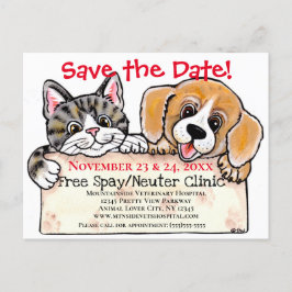 Unieke Schattigee Dog Cat Veterinair Event Herinne Aankondigingskaart