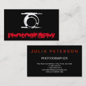 Unieke Schattigee efotografie zwart rood Visitekaartje (Voorkant / Achterkant)