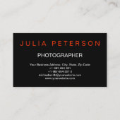 Unieke Schattigee efotografie zwart rood Visitekaartje (Achterkant)