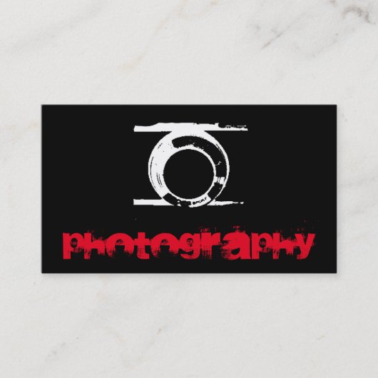 Unieke Schattigee efotografie zwart rood Visitekaartje (Voorkant)