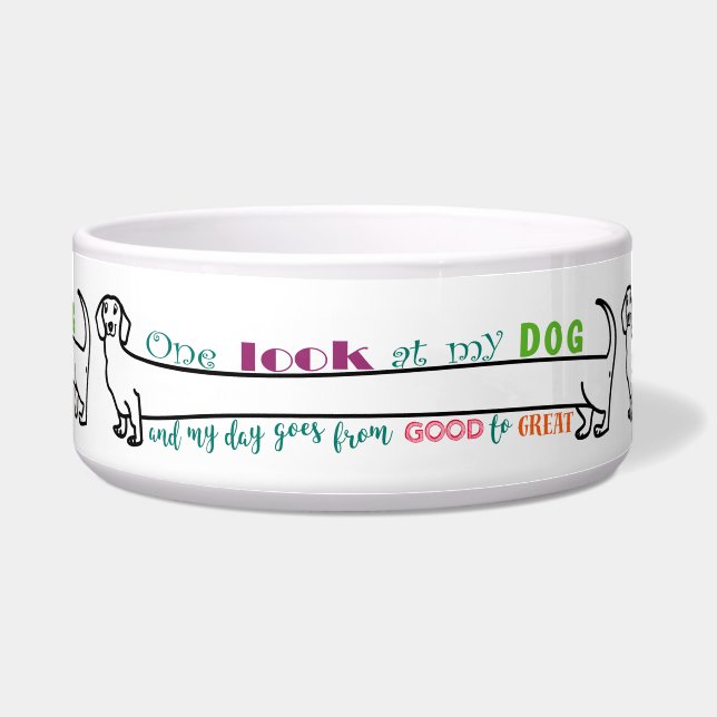 Unieke Schattigee Funny Teckel Wiener Dog Voerbakje (Voorkant)