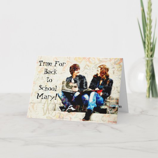 Unieke Schattigee Tiener Terug naar School Collage Kaart (Voorkant)