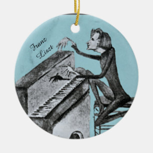Unieke schets van Franz Liszt door Maurice Sand 18 Keramisch Ornament