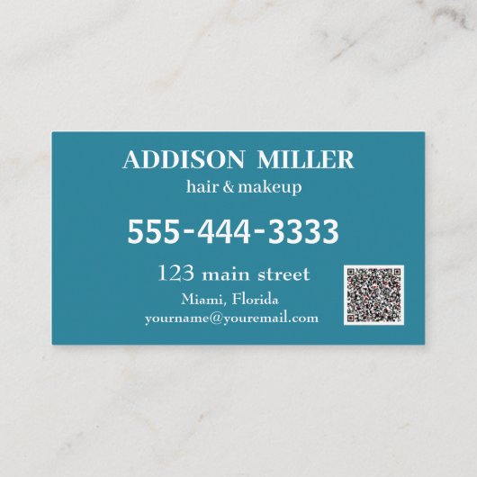 Unieke Schoonheidshaar & Make-up &QR code Visitekaartje (Achterkant)