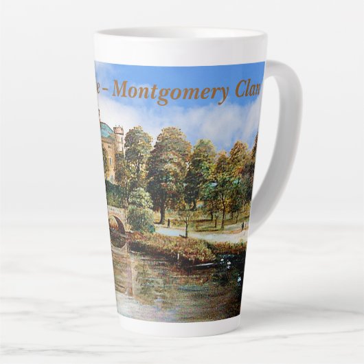 Unieke Schots Montgomery Clan's Eglinton Castle Latte Mok (Rechterhoek)