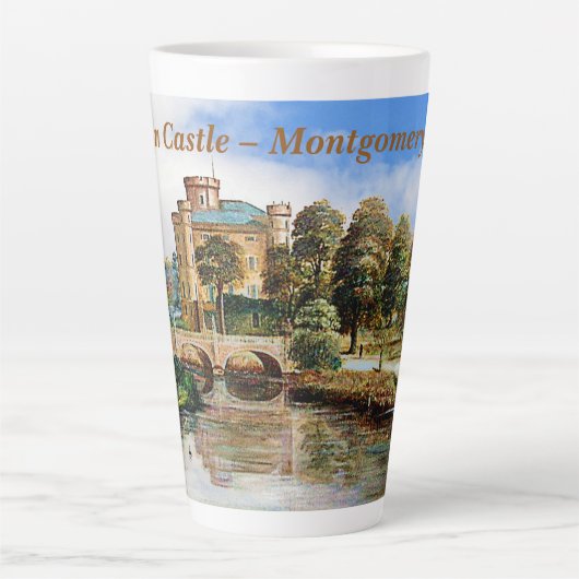 Unieke Schots Montgomery Clan's Eglinton Castle Latte Mok (Voorkant)