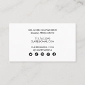 Unieke Script Social Media Icons Minimale BW Edgy Visitekaartje (Achterkant)