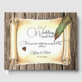 Unieke Scroll & Feather Pen bruiloft Gastenboek (Voorkant)
