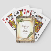 Unieke Scroll & Feather Pen bruiloft Pokerkaarten (Achterkant)