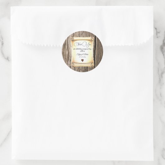 Unieke Scroll & Feather Pen bruiloft Ronde Sticker (Tas)