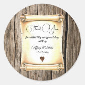 Unieke Scroll & Feather Pen bruiloft Ronde Sticker (Voorkant)