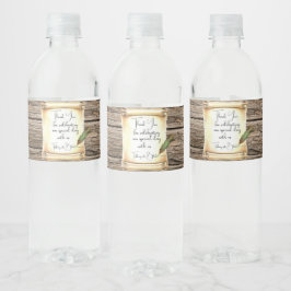 Unieke Scroll & Feather Pen Wedding Waterfles Etiket