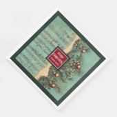 Unieke  servetten in gedempt kerstpalet (Hoek)