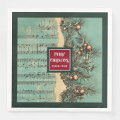 Unieke  servetten in gedempt kerstpalet (Voorkant)