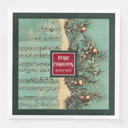 Unieke  servetten in gedempt kerstpalet (Voorkant)