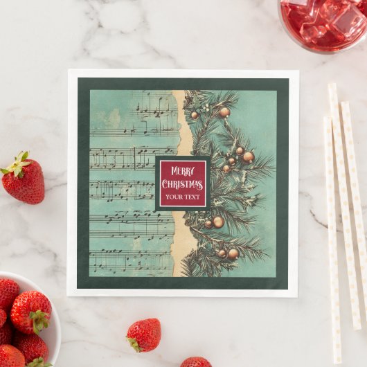 Unieke  servetten in gedempt kerstpalet (Insitu)