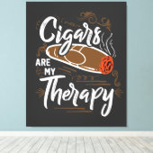Unieke sigaren zijn mijn therapie Quote Canvas (Insitu (Houten vloer))