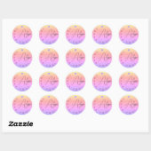 Unieke Signature Rainbow Ombre Hartelijk dank voor Ronde Sticker (Vel)
