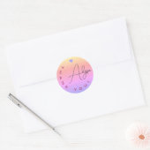 Unieke Signature Rainbow Ombre Hartelijk dank voor Ronde Sticker (Envelop)