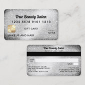 Unieke Silver Glitter Credit Kaart Cadeaubon Visitekaartje (Voorkant / Achterkant)