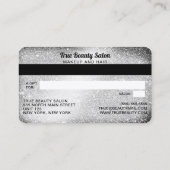 Unieke Silver Glitter Credit Kaart Cadeaubon Visitekaartje (Achterkant)