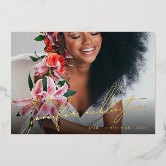 Unieke Sjabloon Foto Echt Goud Afstuderen (Voorkant)