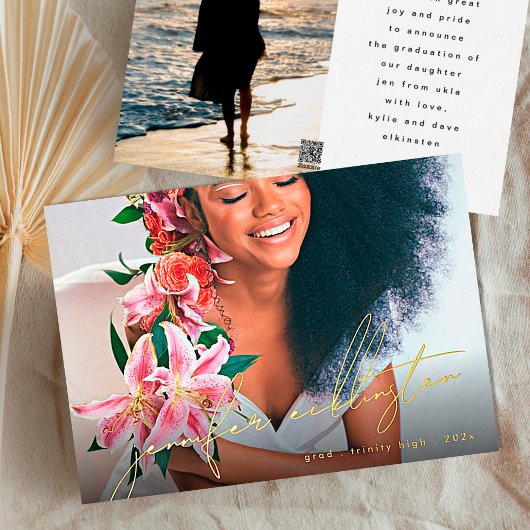 Unieke Sjabloon Foto Echt Goud Afstuderen