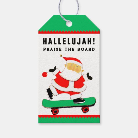 Unieke skateboarden kerst cadeaulabel (Voorkant)
