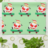 Unieke Skateboarding Kerstman Theedoek (Gevouwen)