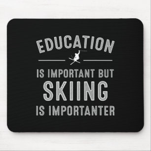 Unieke ski kunst voor mannen vrouwen Kinder skiër Muismat