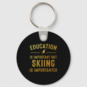 Unieke ski kunst voor mannen vrouwen Kinder skiër  Sleutelhanger