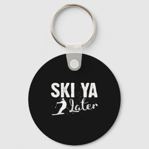 Unieke ski kunst voor mannen vrouwen Kinder skiër  Sleutelhanger