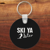 Unieke ski kunst voor mannen vrouwen Kinder skiër  Sleutelhanger (Voorkant)