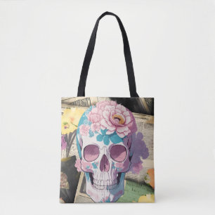 Unieke Skull Print Canvas tas, mooi en stijlvol Tote Bag