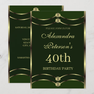 Unieke Smaragd Groen en Goud Geometrische Verjaard Kaart