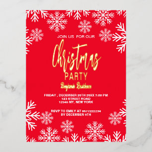 Unieke Sneeuw Rode Kerstmis uitnodigen Party kaart