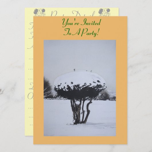 unieke sneeuwscène voor kerst kaart (Voorkant / Achterkant)