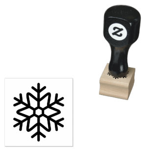 Unieke Sneeuwvlok Mark Houten Rubber Stempel