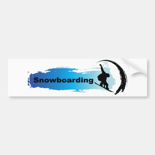 Unieke Snowboarding Bumpersticker (Voorkant)