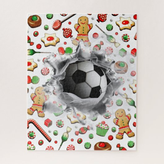 Unieke Soccer Holiday Gift Jigzaag Puzzle Legpuzzel (Verticaal)