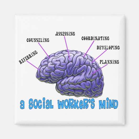 Unieke sociale werker Gifts-A Social Worker's Mind Magneet (Voorkant)