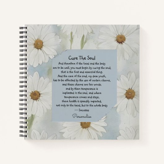 Unieke Socrates Soul Health Quote Daisy Journal Notitieboek (Voorkant)