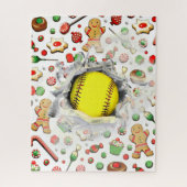 Unieke Softball Holiday Gift Jigzaag Puzzle Legpuzzel (Verticaal)
