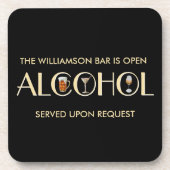 Unieke Sophisticated Bier Wijn Martini Naam Bier Onderzetter (Voorkant)