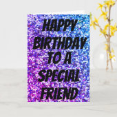 Unieke sparkle speciale vriend verjaardagskaart kaart (Gele Bloem)