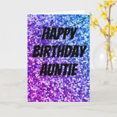 Unieke sparkle tante verjaardagskaart kaart (Gele Bloem)