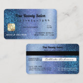 Unieke Sparkly Aqua Blue Glitter Credit Kaart Visitekaartje (Voorkant / Achterkant)