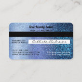 Unieke Sparkly Aqua Blue Glitter Credit Kaart Visitekaartje (Achterkant)