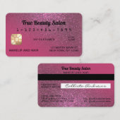 Unieke Sparkly Berry Pink Glitter Credit Kaart Visitekaartje (Voorkant / Achterkant)