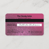 Unieke Sparkly Berry Pink Glitter Credit Kaart Visitekaartje (Achterkant)